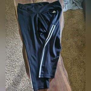 Adidas Black Leggings with White Accents